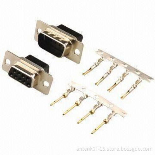 Crimp D-sub Connectors, Female or Male Type with 5A Contact Current Rating